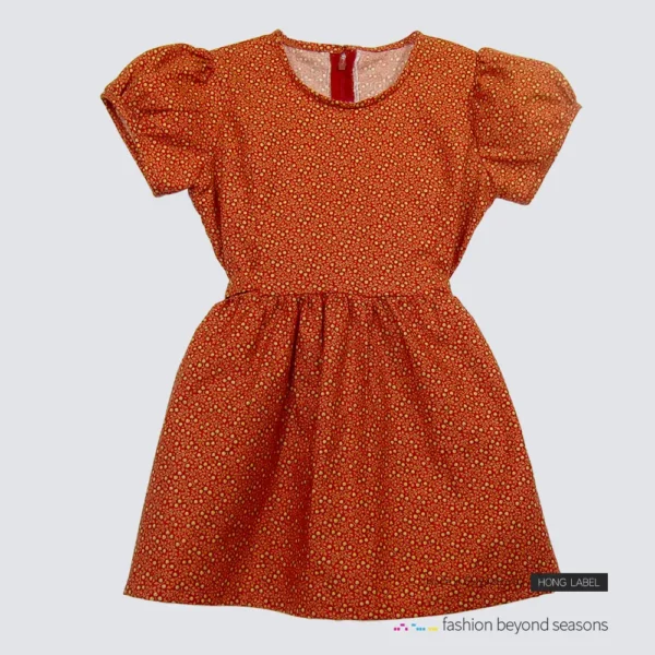 Girl brown tie back baby dress