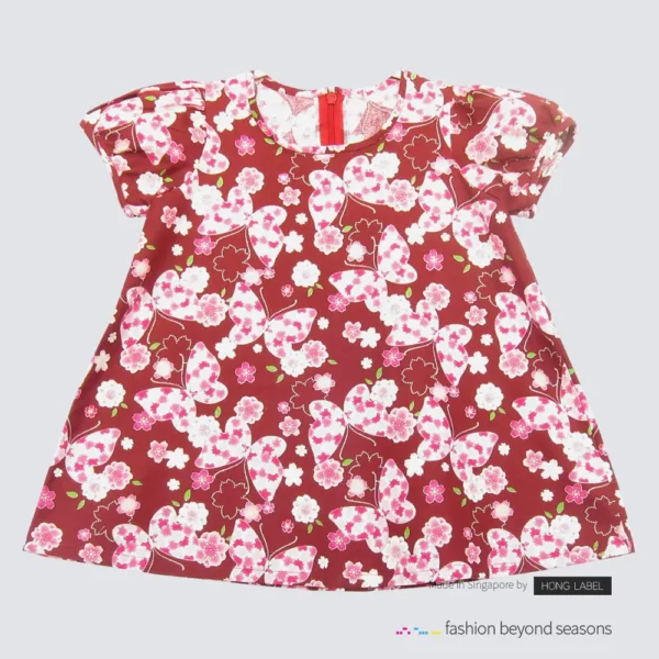 Girl sakura purple baby dress