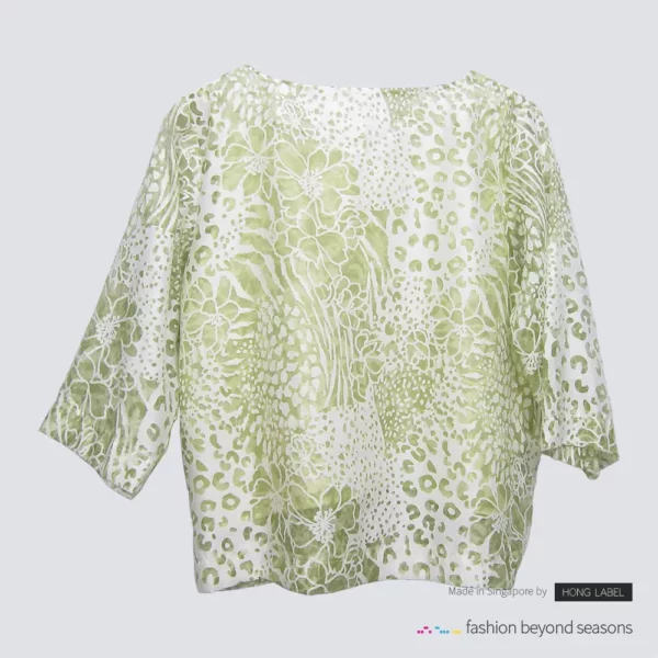 green opal long sleeve blouse back