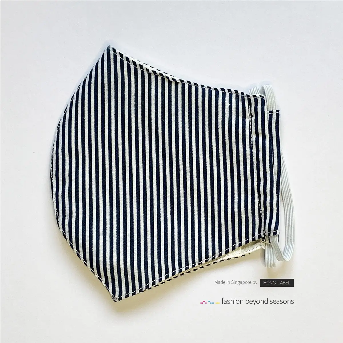 reusable cloth face mask black stripes design