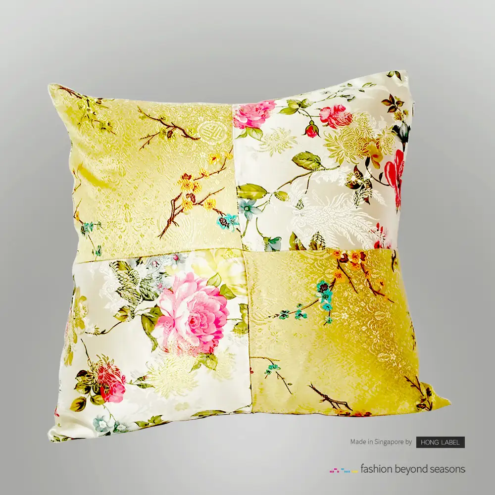 oriental cushion covers gold white mixed